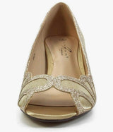 Dalia Champagne Peep Toe Court Shoes