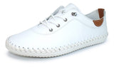 Shoozy Iris White Ladies Leather Plimsoll.