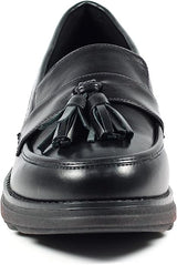 Ladies Tenby Black Wedged Loafer