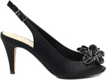 Lunar Ankara Black Peep Toe Slingback