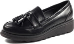 Ladies Tenby Black Wedged Loafer