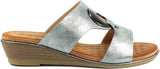 Ladies Manby Pewter Wedge Mules