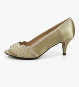 Dalia Champagne Peep Toe Court Shoes