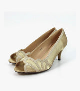 Dalia Champagne Peep Toe Court Shoes
