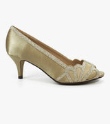 Dalia Champagne Peep Toe Court Shoes