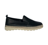 Shoozy Fiona Ladies Black Leather Slip On Shoes