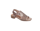 Modella Beatrice Ladies Mushroom Leather Low Heeled Sandals