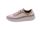 Modella Kyla Ladies Beige Multi Leather Sneakers