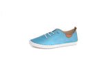 Shoozy Iris Aqua Ladies Leather Plimsoll.