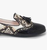 Francine Ladies Black Tassle Pump