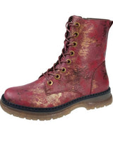 Ladies Cipriata Annetta Burgundy Floral Ankle Boots