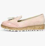 Michaela Ladies Pink Tassel Wedge Shoes