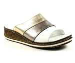 Shoozy Mila Ladies Metallic Multi Leather Mule Sandals