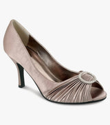 Sienna Peep Toe Champagne Heels