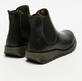 Fly London Salv Ladies Black Leather Ankle Boots