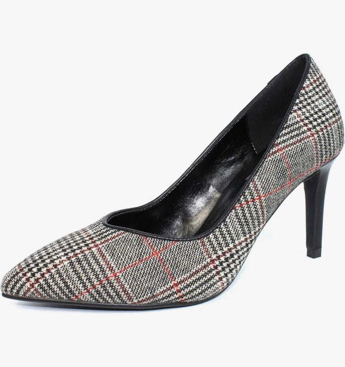 Samia Ladies Tartan Print Court Shoes