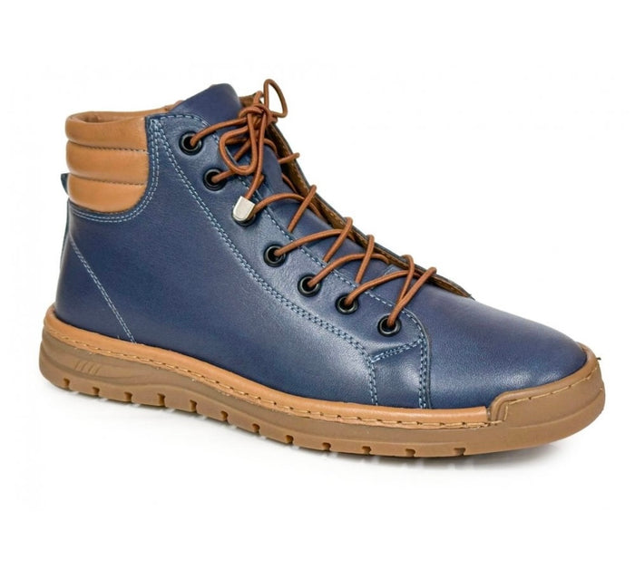 Modella Cali Ladies Navy Leather Ankle Boots