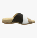 Rieker Ladies Beige multi toe post mule sandals