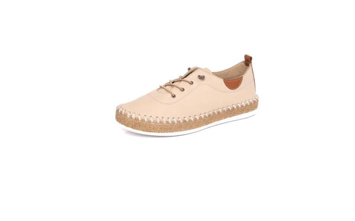 Shoozy Ivy Ladies Beige Leather Shoes