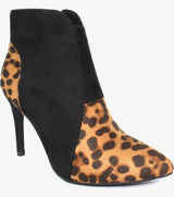 Mendez Ladies Heeled Ocelot Ankle Boots