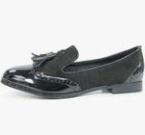 Lorretta Ladies Black Tassle Loafer