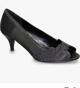 Dalia Black Peep Toe Court Shoes