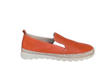 Fiona Ladies Burnt Orange Leather Slip On Shoes