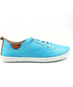 Shoozy Iris Aqua Ladies Leather Plimsoll.