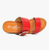 Fawn Ladies Red Wedge Sandals