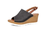 Shoozy Naomi Ladies Black Leather Wedge Sandy