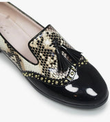 Francine Ladies Black Tassle Pump