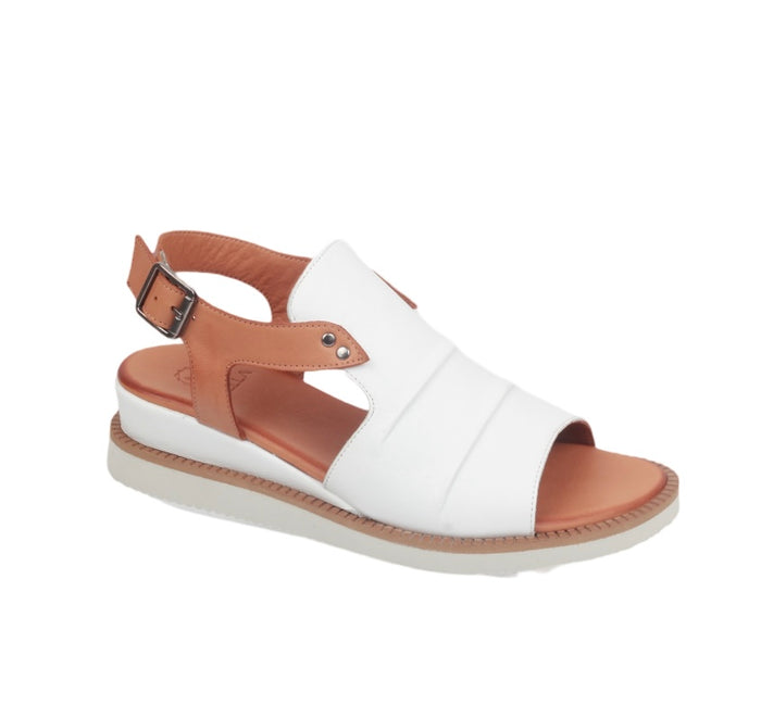 Modella Lyra Ladies White Leather Slingback Sandals