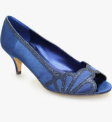 Dalia Navy Peep Toe Court Shoes