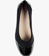Natasha Ladies Black Elasticated Comfort Shoe