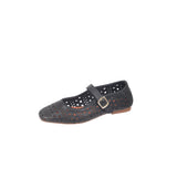 Modella Amy Ladies Black Leather Mary Jane Style Shoes
