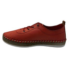 Shoozy Ivy Ladies Red Leather Plimsoll