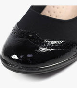 Natasha Ladies Black Elasticated Comfort Shoe