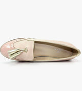 Michaela Ladies Pink Tassel Wedge Shoes