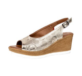 Bethany Ladies Gold Leather Wedges