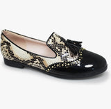 Francine Ladies Black Tassle Pump