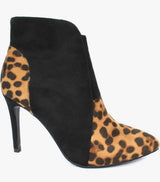 Mendez Ladies Heeled Ocelot Ankle Boots