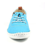 Shoozy Iris Aqua Ladies Leather Plimsoll.