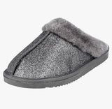 Ladies Sparkle Dark Grey Slippers