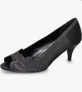 Dalia Black Peep Toe Court Shoes