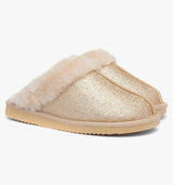 Ladies Sparkle Gold Slippers