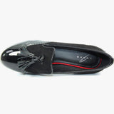 Lorretta Ladies Black Tassle Loafer
