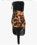 Mendez Ladies Heeled Ocelot Ankle Boots