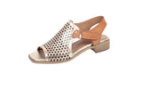 Modella Beatrice Ladies Gold Leather Low Heeled Sandal