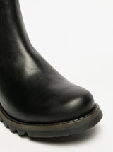 Fly London Salv Ladies Black Leather Ankle Boots