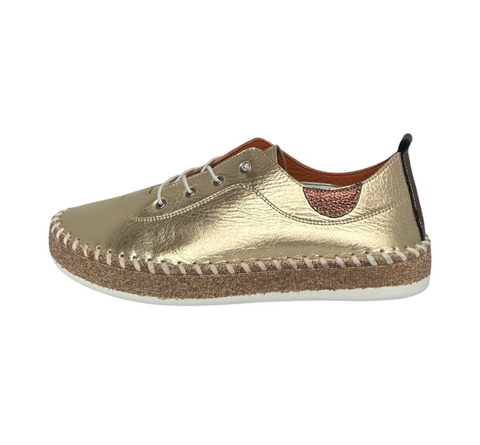 Shoozy Ivy Ladies Gold Leather Shoes